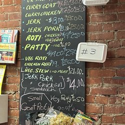 The Caribbean Queen of Patties - Menu. I paid $12 for a side of jerk chicken.