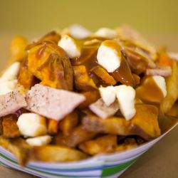 The Garage Sandwich Company - Classic poutine with peameal bacon and yams.