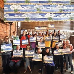 Art It Up - Coomber Craft Wines Monthly Paint & Sip was a blast painting a California Coast!
