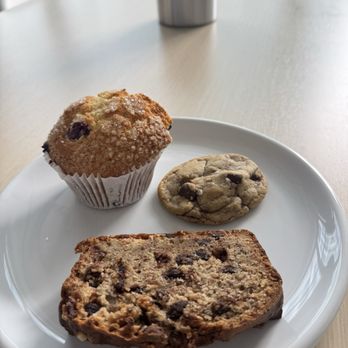 Three Hundred Fifty - A muffin, chocolate chip cookie and banana bread slice! - Bakeries Near Me - Swampscott, Massachusetts Three Hundred Fifty - A muffin, chocolate chip cookie and banana bread slice! - Bakeries Near Me - Swampscott, Massachusetts