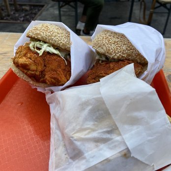 Two Pitchers Brewing - Fried chicken sandwich - Beer Gardens Near Me - Oakland, California Two Pitchers Brewing - Fried chicken sandwich - Beer Gardens Near Me - Oakland, California
