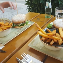 Hans Im Glück - Beef burger and fries.  Great tasting as well.