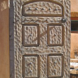 Taos Door & Hardware Co - 3" thick adzed gate