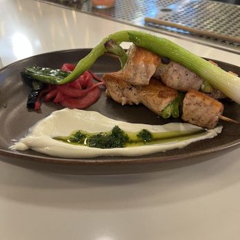 Motek - Salmon Skewers - Mediterranean Near Me - Aventura, Florida