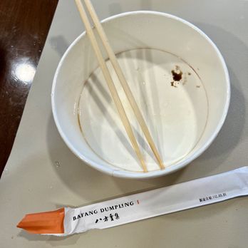 Bafang Dumpling - Empty dumpling bowl. - Taiwanese Near Me - Chino Hills, California