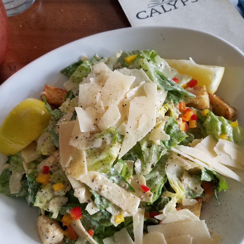 Calypso Edmonds - Happy Hour ceasar salad only 6$ its a great deal and you can add meat or mahi! - Caribbean Near Me - Edmonds, Washington