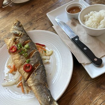 Nomad Eatery - CRISPY WHOLE BRANZINO - Mediterranean Near Me - El Segundo, California Nomad Eatery - CRISPY WHOLE BRANZINO - Mediterranean Near Me - El Segundo, California