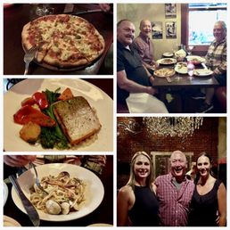 Sicilian pizza, pan roasted salmon, seafood pasta. Sicilian pizza, pan roasted salmon, seafood pasta.