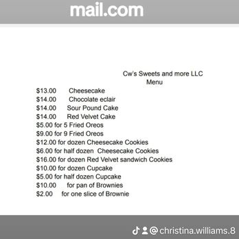 CWs Sweets And More - Desserts Near Me