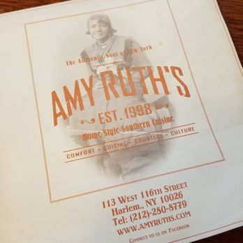 Amy Ruth's - The menu! I really enjoyed the item names. - Southern Near Me - New York, New York