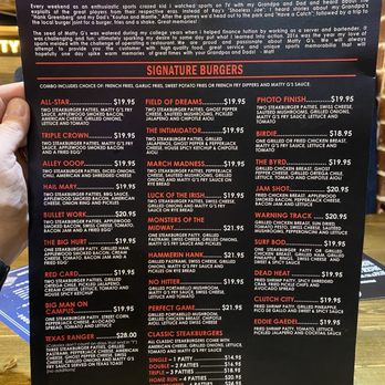Matty G's Steakburgers - Houston Heights - Menu as of 10/25 - Burgers Near Me - Houston, Texas