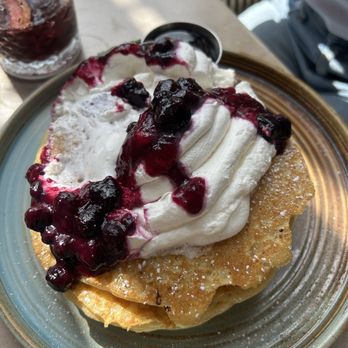 En Familia - Chamomile blueberry ricotta pancakes - Mexican Near Me - Anaheim, California