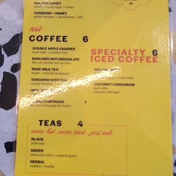 Yellow - Menu - Coffee & Tea Near Me - Washington, DC, District of Columbia