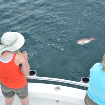 Distraction Charters - 90 seconds after dropping bait -- 1st snapper caught! :-) - Tours Near Me - Orange Beach, Alabama