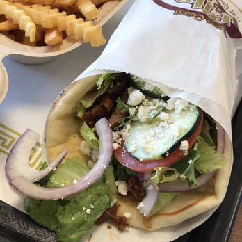 Fork Mediterranean Grill - Gyro Plate combo with fries and a drink. So good! - Mediterranean Near Me - Mountlake Terrace, Washington