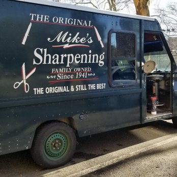 Mike & Son Sharpening Service - Mike's Van, parked in a lot in Brooklyn. - Knife Sharpening Near Me Mike & Son Sharpening Service - Mike's Van, parked in a lot in Brooklyn. - Knife Sharpening Near Me