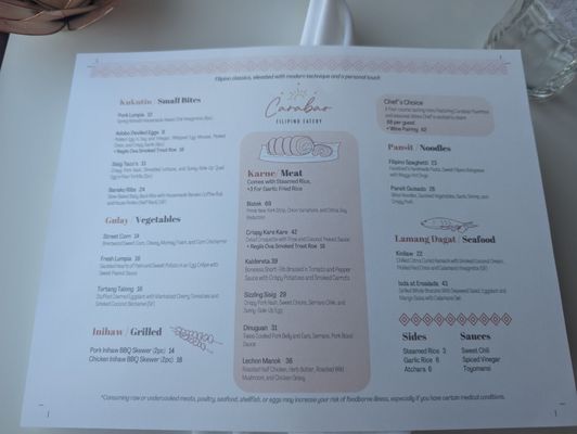 Menu photo 3 Carabao Napa, CA