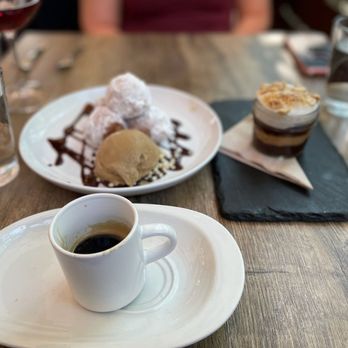 Tinker Street - Dessert espresso, donuts, and peanut butter moose parfait.  Worth every calorie. - Wine Bars Near Me - Indianapolis, Indiana