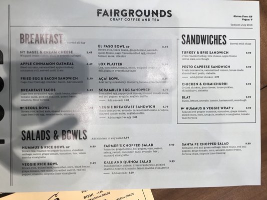 Menu photo 8 Fairgrounds Coffee and Tea Minneapolis, MN Menu photo 8 Fairgrounds Coffee and Tea Minneapolis, MN