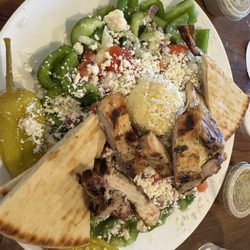 Little Greek Fresh Grill - I enjoyed my Village Salad (Horiatiki) with chicken breast.