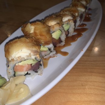 GoBistro - Captain crunch! Salmon, tuna, cucumber, avocado topped with fried fish, super delicious & always fresh! - Sushi Bars Near Me - Hollywood, Florida