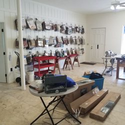 Setting up the new workroom.