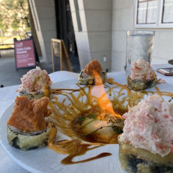 Sake Cafe - 25. Flaming Volcano Roll - Japanese Near Me - New Orleans, Louisiana Sake Cafe - 25. Flaming Volcano Roll - Japanese Near Me - New Orleans, Louisiana