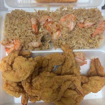 Navy Seafood - 15 Shrimps with Shrimp fried rice... - Seafood Near Me - Houston, Texas