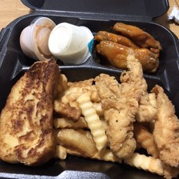 Tenders & wings combo: $8.11. Honey gold sauce on the wings. Tenders & wings combo: $8.11. Honey gold sauce on the wings.