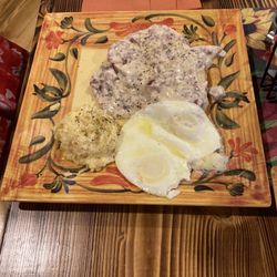 The Soapy Bee Country Store - 9/31/2025 Breakfast Special: chipped Beef on Sourdough Toast, 2 eggs (any style) and Cheesey Potatoes.