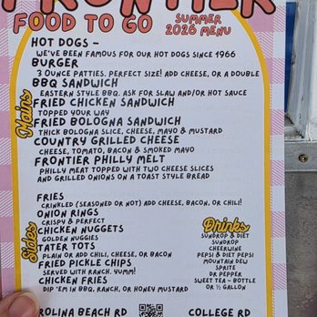 Frontier Food To Go - Summer menu 2026 - Burgers Near Me - Wilmington, North Carolina Frontier Food To Go - Summer menu 2026 - Burgers Near Me - Wilmington, North Carolina