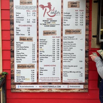 Red Rooster - Nice menu! - Seafood Near Me - New Orleans, Louisiana Red Rooster - Nice menu! - Seafood Near Me - New Orleans, Louisiana