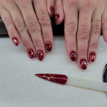 Nails Today - The sample Kim created for me, then how it turned out on my much shorter nails. - Nail Salons Near Me - Bothell, Washington