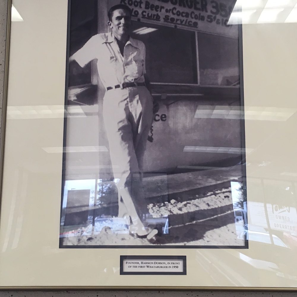 Whataburger - Founder picture, Harmon Dobson, infront of the first Whataburger in 1950 - Fast Food Near Me - Carrollton, Texas Whataburger - Founder picture, Harmon Dobson, infront of the first Whataburger in 1950 - Fast Food Near Me - Carrollton, Texas