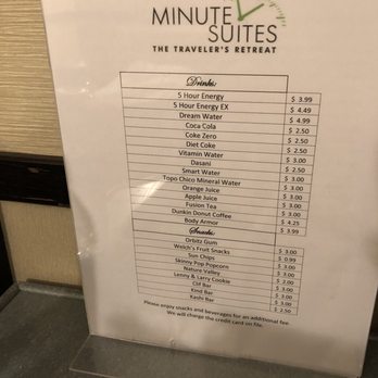 Minute Suites - Snack prices - Airport Lounges Near Me - Dallas, Texas