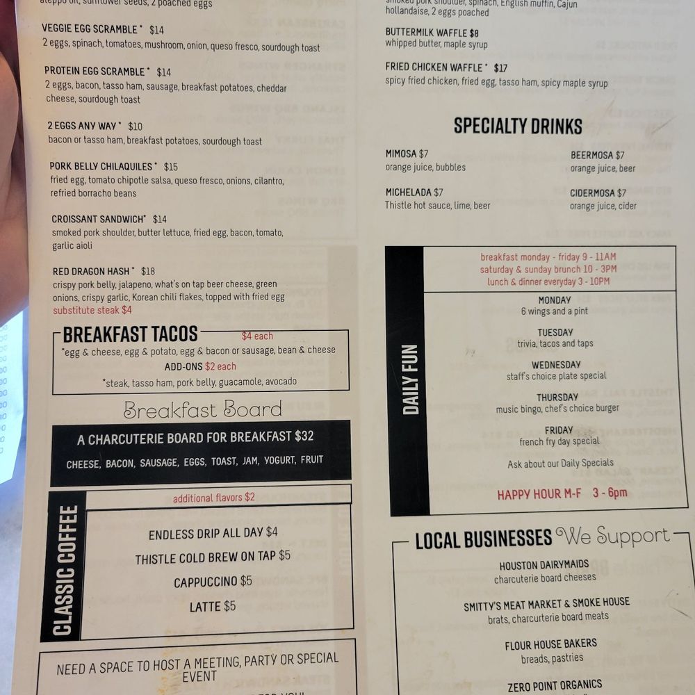 Thistle Draftshop - Menu - Beer, Wine & Spirits Near Me - Spring, Texas Thistle Draftshop - Menu - Beer, Wine & Spirits Near Me - Spring, Texas