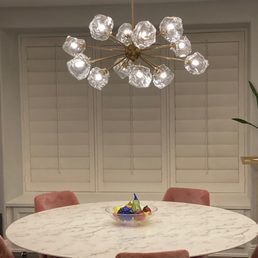 Stiffel Melvan 36 1/2" Wide Golden Bronze Ice Glass 12-Light Pendant Stiffel Melvan 36 1/2" Wide Golden Bronze Ice Glass 12-Light Pendant