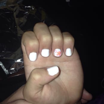 Queen Nails & Spa - My sisters nails. The flower is awful. - Nail Salons Near Me - Phoenix, Arizona