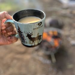 Bear River Group Campground - Morning coffee by the fire