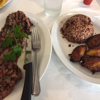 Madrono Restaurant - Churrasco with side of maduros and gallo pinto $18. (Great service but I've had better churrasco around town) - Latin American Near Me - Miami, Florida