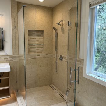 Ledesma Tile & Stone - AFTER: New larger shower with niche - Tiling Near Me - Rohnert Park, California Ledesma Tile & Stone - AFTER: New larger shower with niche - Tiling Near Me - Rohnert Park, California