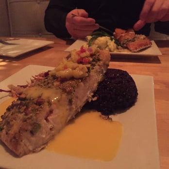Galaxy - Salmon with purple rice, and cod. - Cocktail Bars Near Me - Easthampton, Massachusetts
