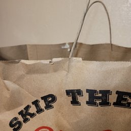 Food smeared on the bag, really.