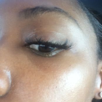 Amazing Lash Studio - Houston Eyelash Extensions - Uneven horrible lashes, which stylist refused to fix and started falling into my contacts before I could leave the parking lot. - Eyelash Service Near Me - Houston, Texas