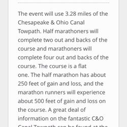 Cumberland C&O Towpath Marathon & Half Marathon