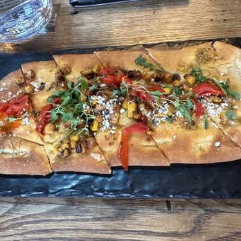 Bigsby's Folly - Elote Flatbread special - Wineries Near Me - Denver, Colorado