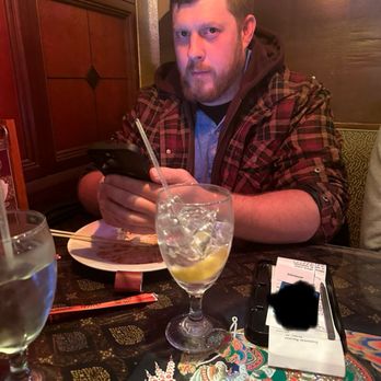 Si-Am Thai - Here's my boy after stuffing down some drunken noodles Thai hot and a couple rum Mai Tais! - Thai Near Me - Tampa, Florida Si-Am Thai - Here's my boy after stuffing down some drunken noodles Thai hot and a couple rum Mai Tais! - Thai Near Me - Tampa, Florida