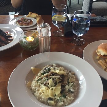 Fetch - clockwise from top: scallops, kids menu cheeseburgers, wild mushroom risotto, duck a l'orange - Seafood Near Me - Ucluelet, British Columbia