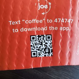 a qr code on a coffee bag