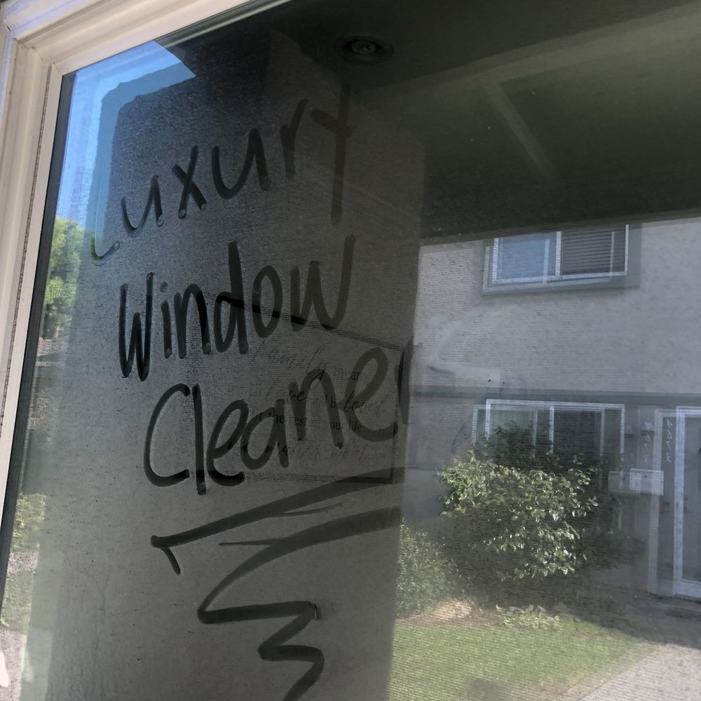 Luxury Window Cleaners - Haha! Steve took a pic of this showing "he was here" and I was embarrassed ... but we took an after pic! - Window Washing Near Me Luxury Window Cleaners - Haha! Steve took a pic of this showing "he was here" and I was embarrassed ... but we took an after pic! - Window Washing Near Me